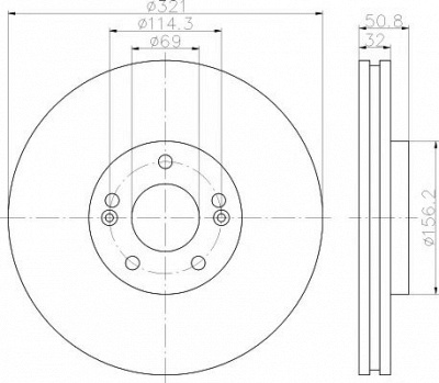 HELLA PAGID 8dd355116731 -  Тормозной диск
